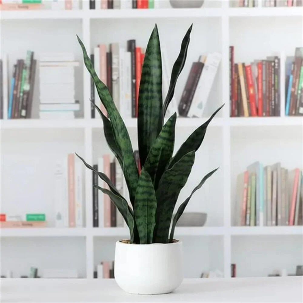 Artificial snake plant 22 inch tall potted fake sansevieria agave home office de